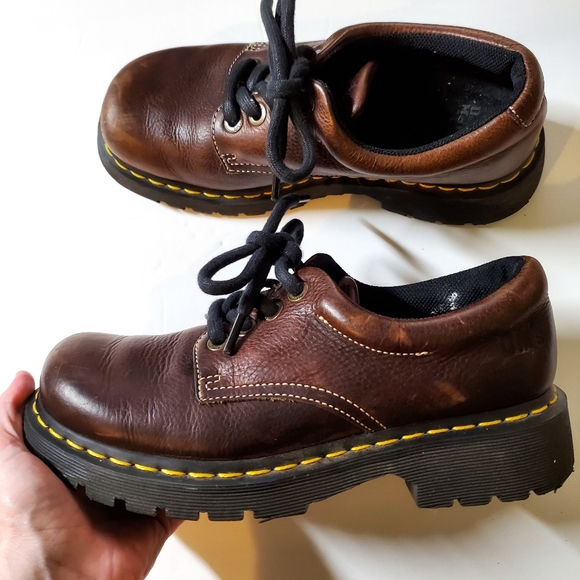 Dr. Martens Shoes - Dr. Martens Vintage Brown Leather Chunky Oxford Shoes